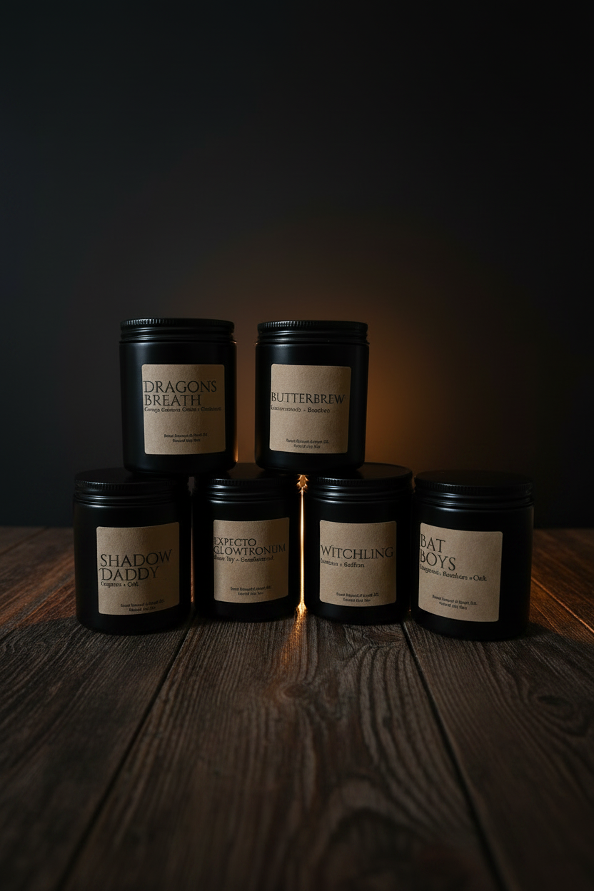 Ash + Lace Candle Co. — Dark Rustic Wood Editorial