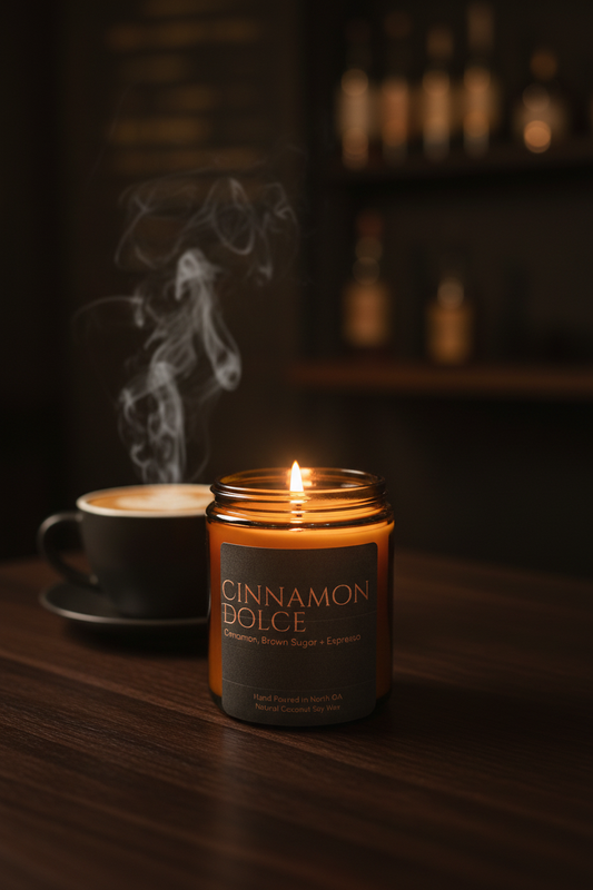 Cinnamon Dolce Candle in Coffee Cafe