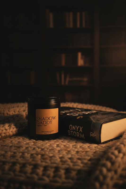Shadow Daddy Candle — Onyx Storm Marketing Photo